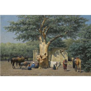Willem De Famars Testas - Dutch the Well And Sycamore In Ezbekieh Square, Cairo