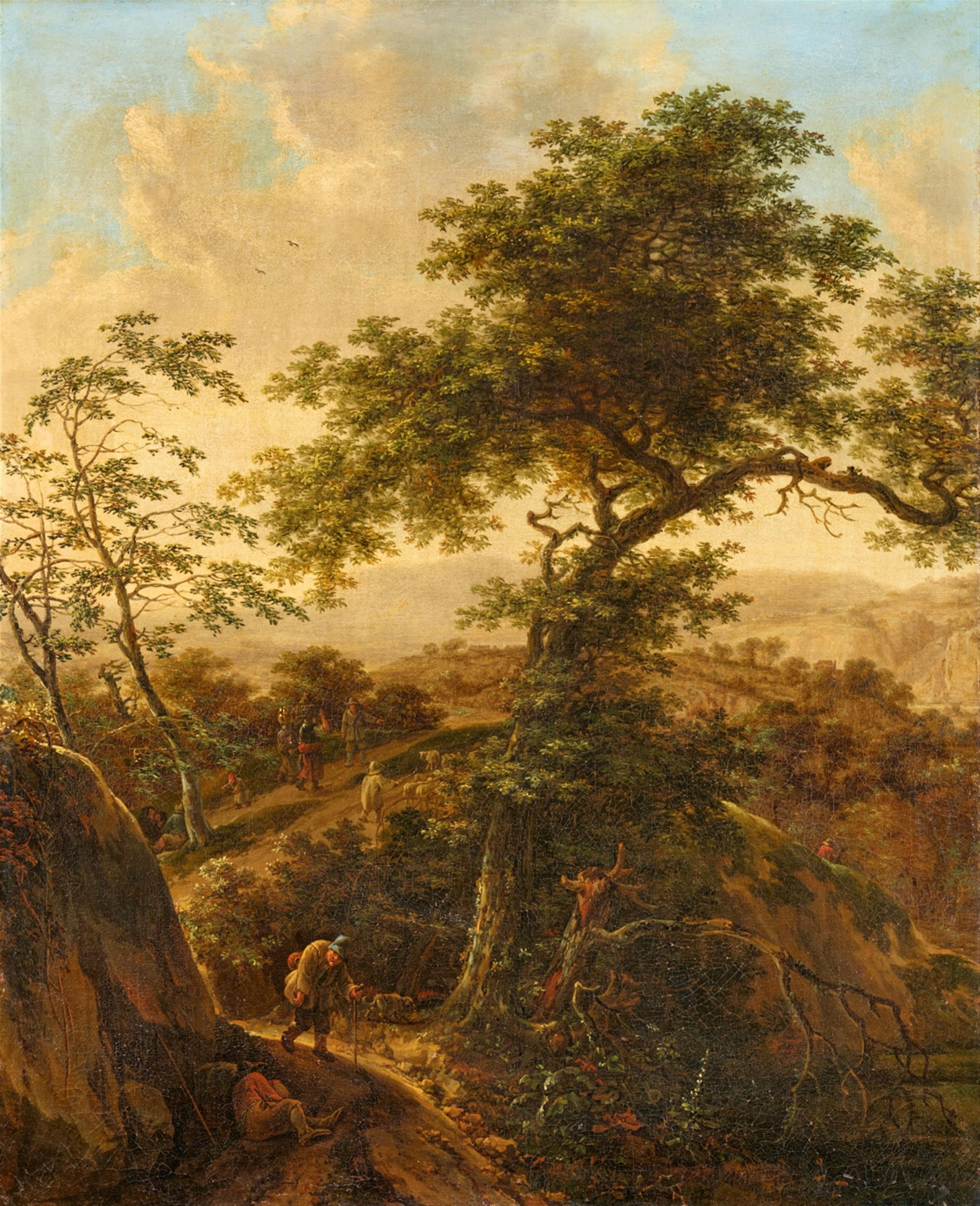 Willem de Heusch - Bewaldete Landschaft mit Reisenden