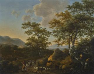 Willem De Heusch - Italianate Landscape With Shepherds