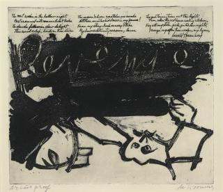 Willem De Kooning - Revenge, from 21 Etchings and Poems (Graham 1)