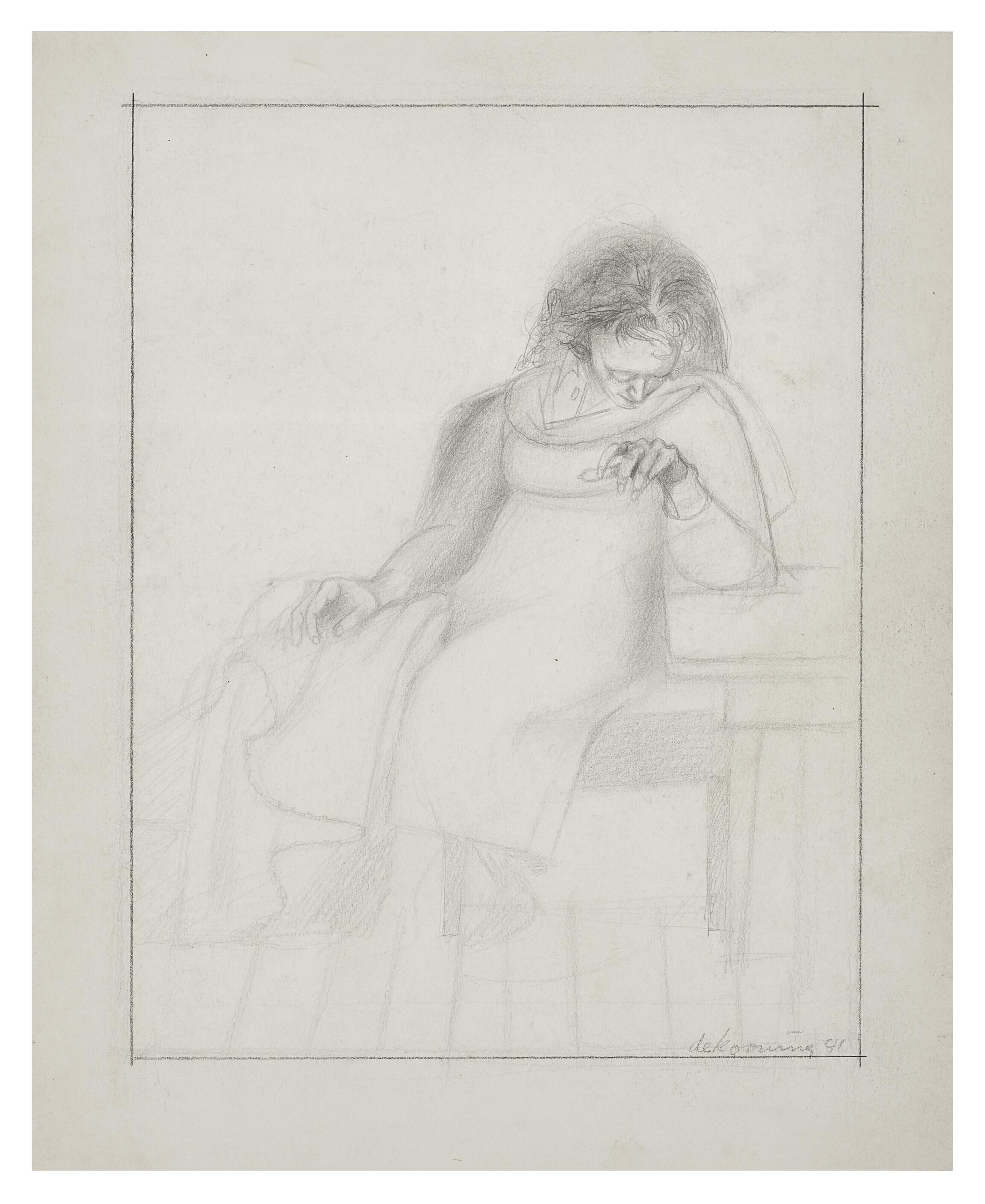 Willem de Kooning - Untitled (Seated Woman with Elbow on Table)