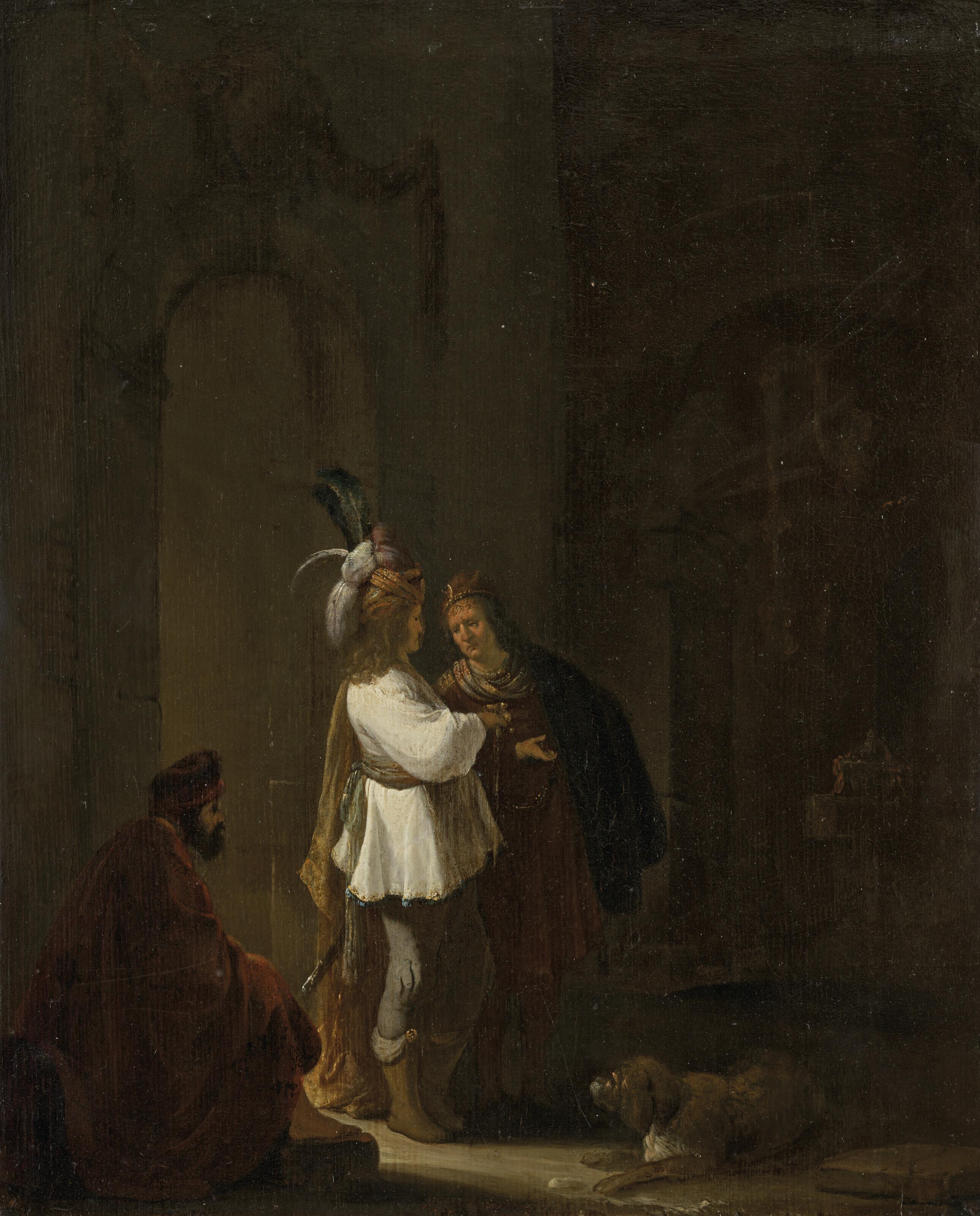 Willem de Poorter - Mardochée découvrant le complot des œunuques Bigtân et Téresh contre le roi Assuérus