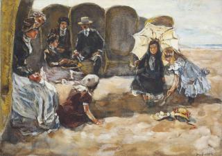 Willem De Zwart - Elegant Company On The Beach Of Scheveningen