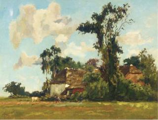 Willem De Zwart - Summer: Farmhouses amongst trees