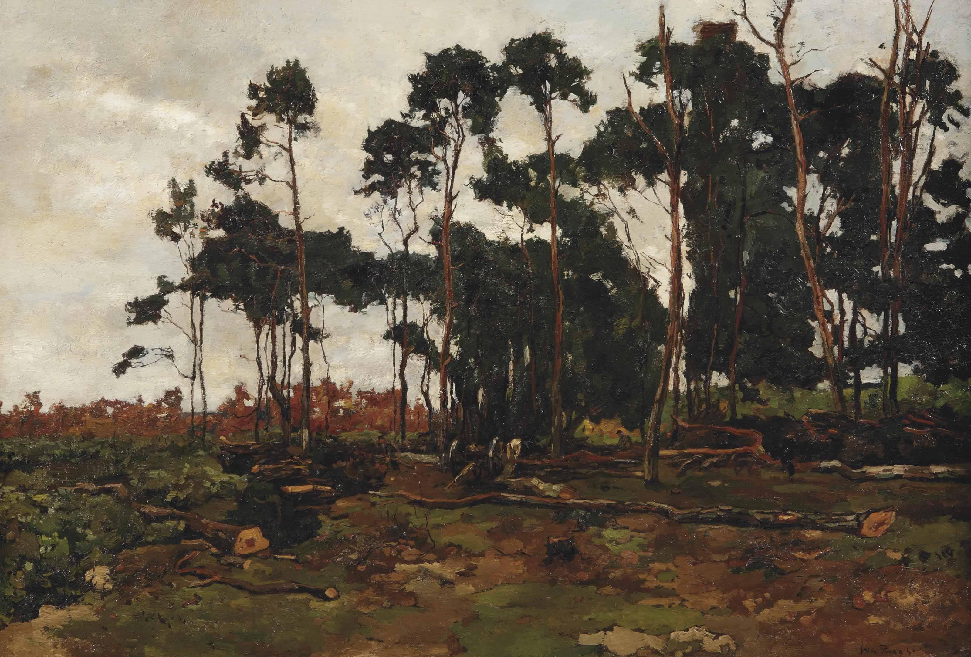 Willem de Zwart - Woodworkers in a forest