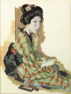 Willem Dooijewaard - A portrait of a Geisha