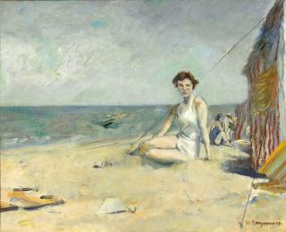 Willem Dooijewaard - Girl On The Beach In Nice