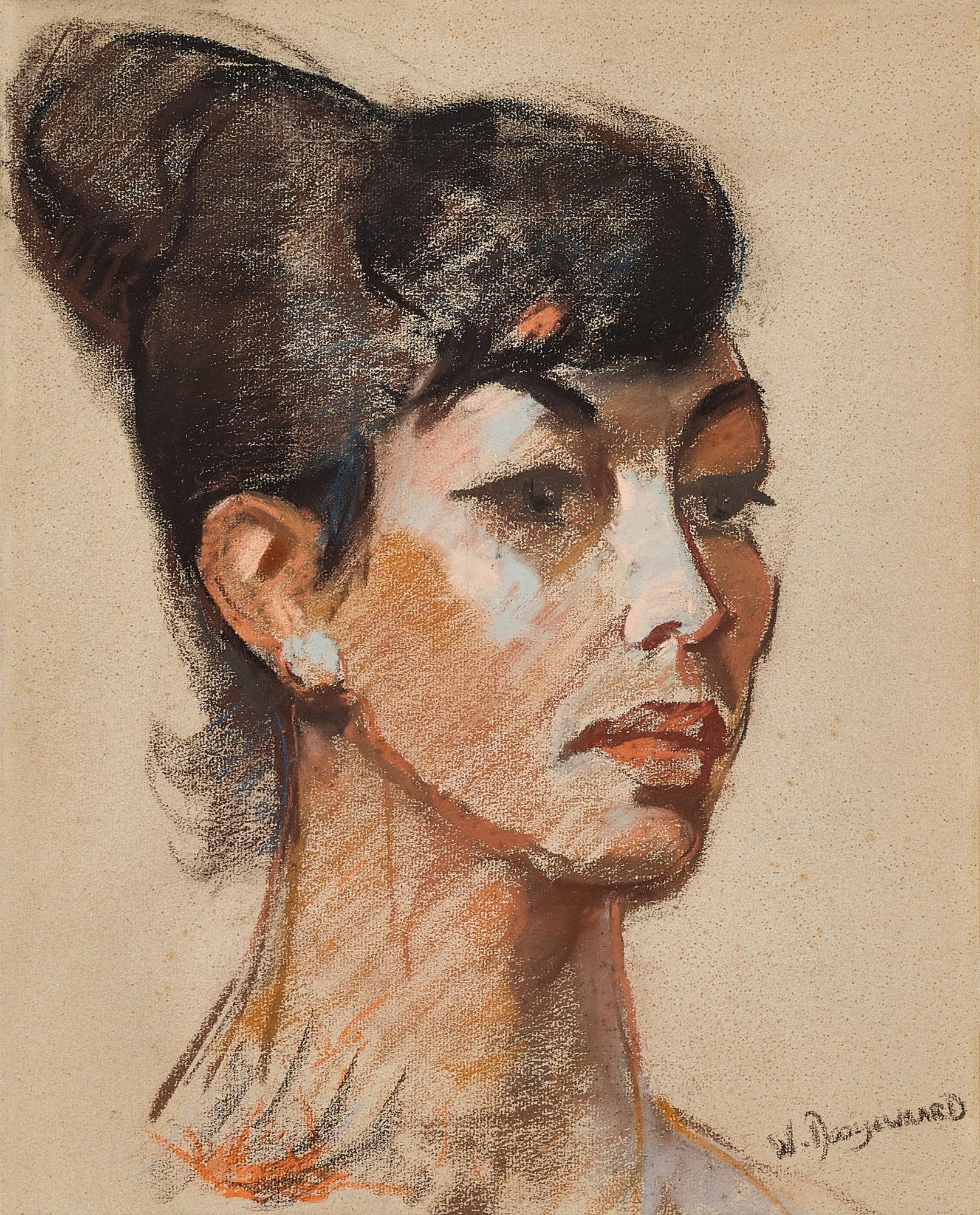 Willem Dooijewaard - (i) Drawing of a Kampong (ii) Portrait of a Woman