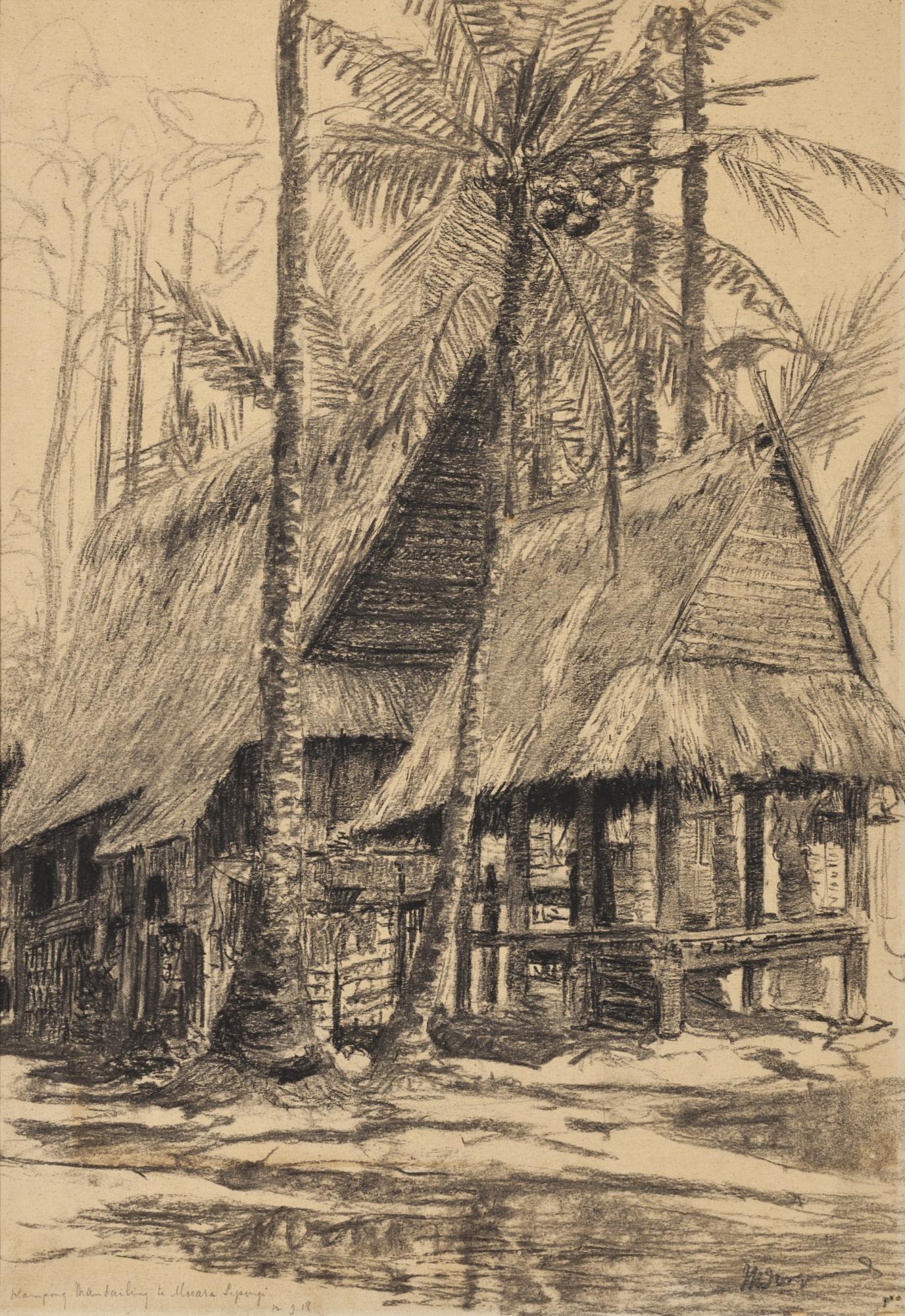 Willem Dooyewaard - Drawing Of A Kampong