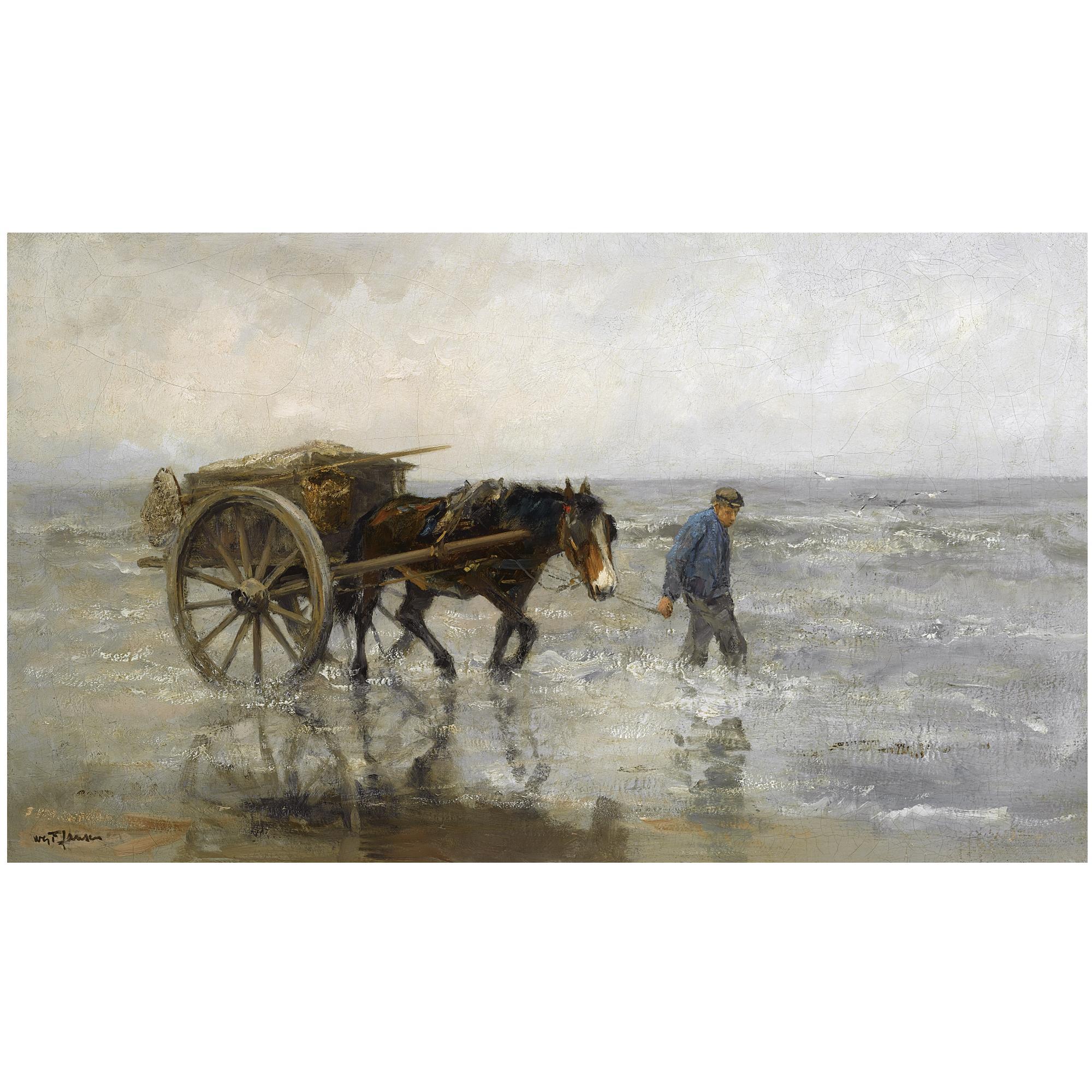 Willem George Frederik Jansen - Dutch A Shell Fisher In The Breakers