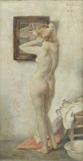 Willem Gerard Hofker - A nude in front of mirror