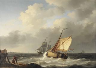 Willem Gruyter - A Hay Barge On The Choppy Waves Of The Zuiderzee
