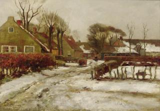 Willem Hendrik Eickelberg - A Village In Winter