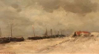 Willem Hendrik Eickelberg - Boats on the beach