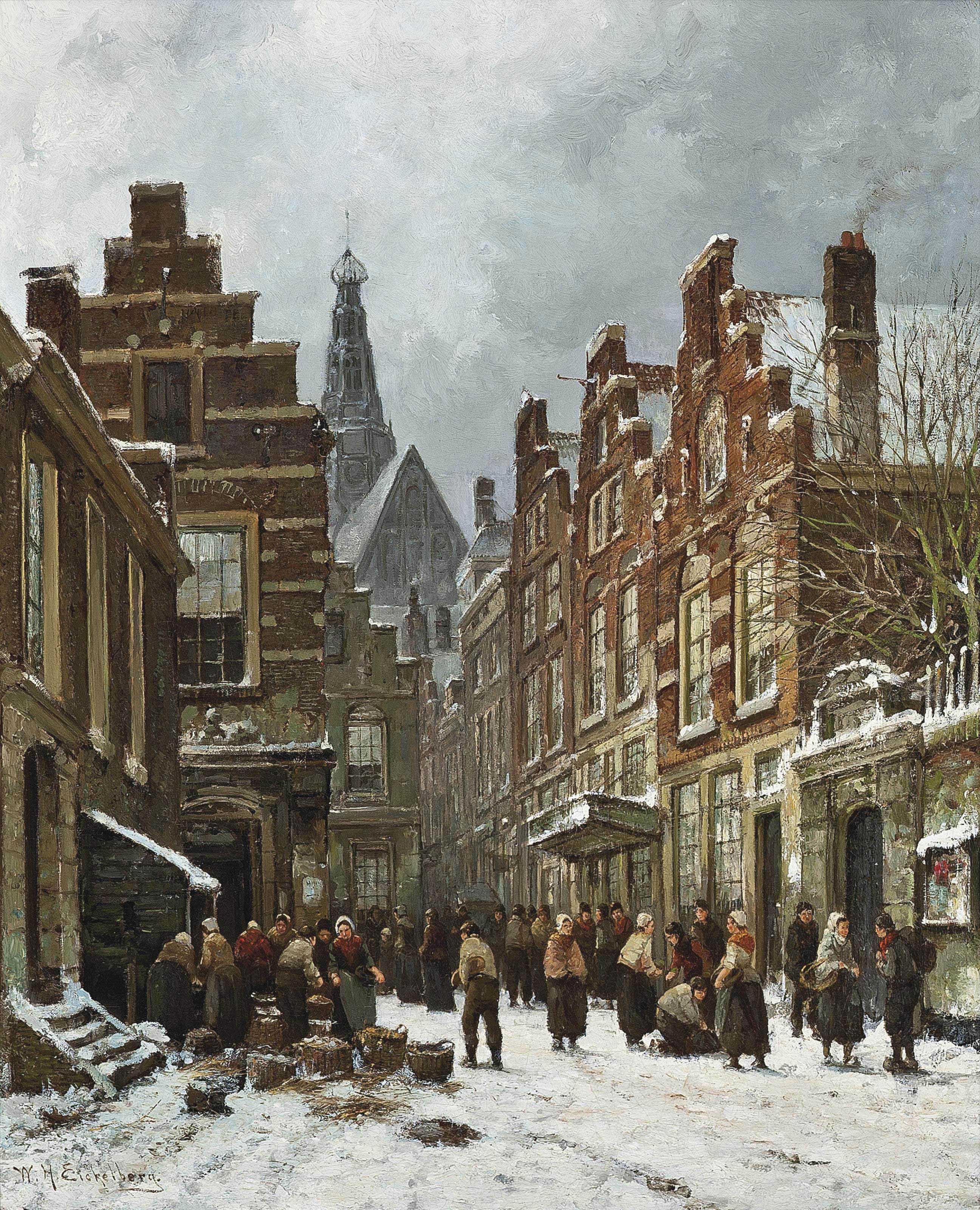 Willem Hendrik Eickelberg - Market day, Haarlem