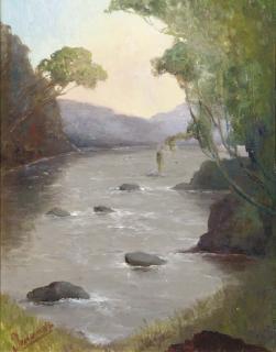 Willem Imandt - A river landscape