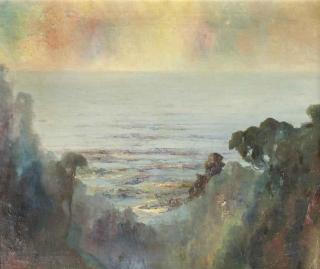 Willem Imandt - Indonesian landscape at dusk
