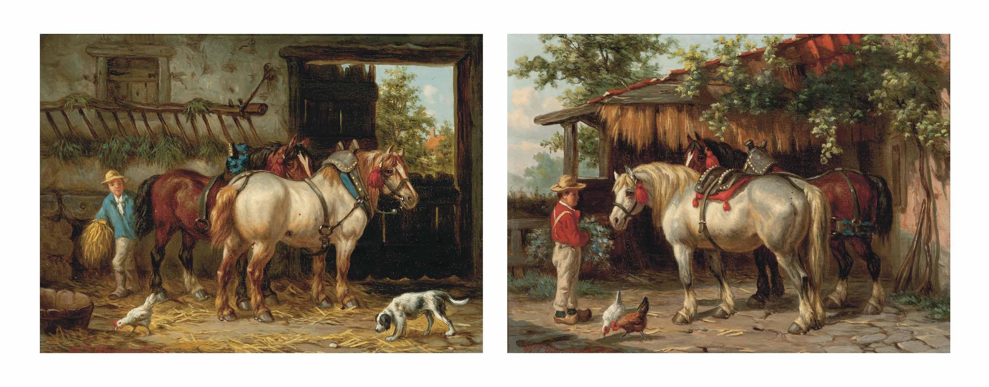 Willem Jacobus Boogaard - Feeding the horses; and The end of the day