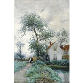 Willem Johannes Oppenoorth - Dutch Figures Near A House In The Outskirts Of The Hague