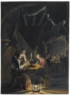 Willem Joseph Laquy - The Night School, After Gerard Dou