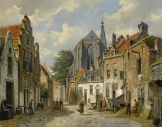 Willem Koekkoek - A Dutch Street In Summer