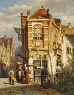 Willem Koekkoek - Holländische Stadtansicht