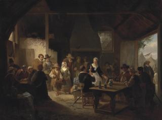 Willem Linnig The Elder - Townspeople making merry in the inn