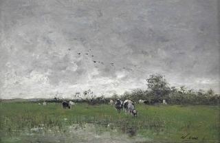 Willem Maris - Cows grazing in the polder