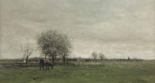 Willem Maris - Cows In A Dutch Polder Landscape