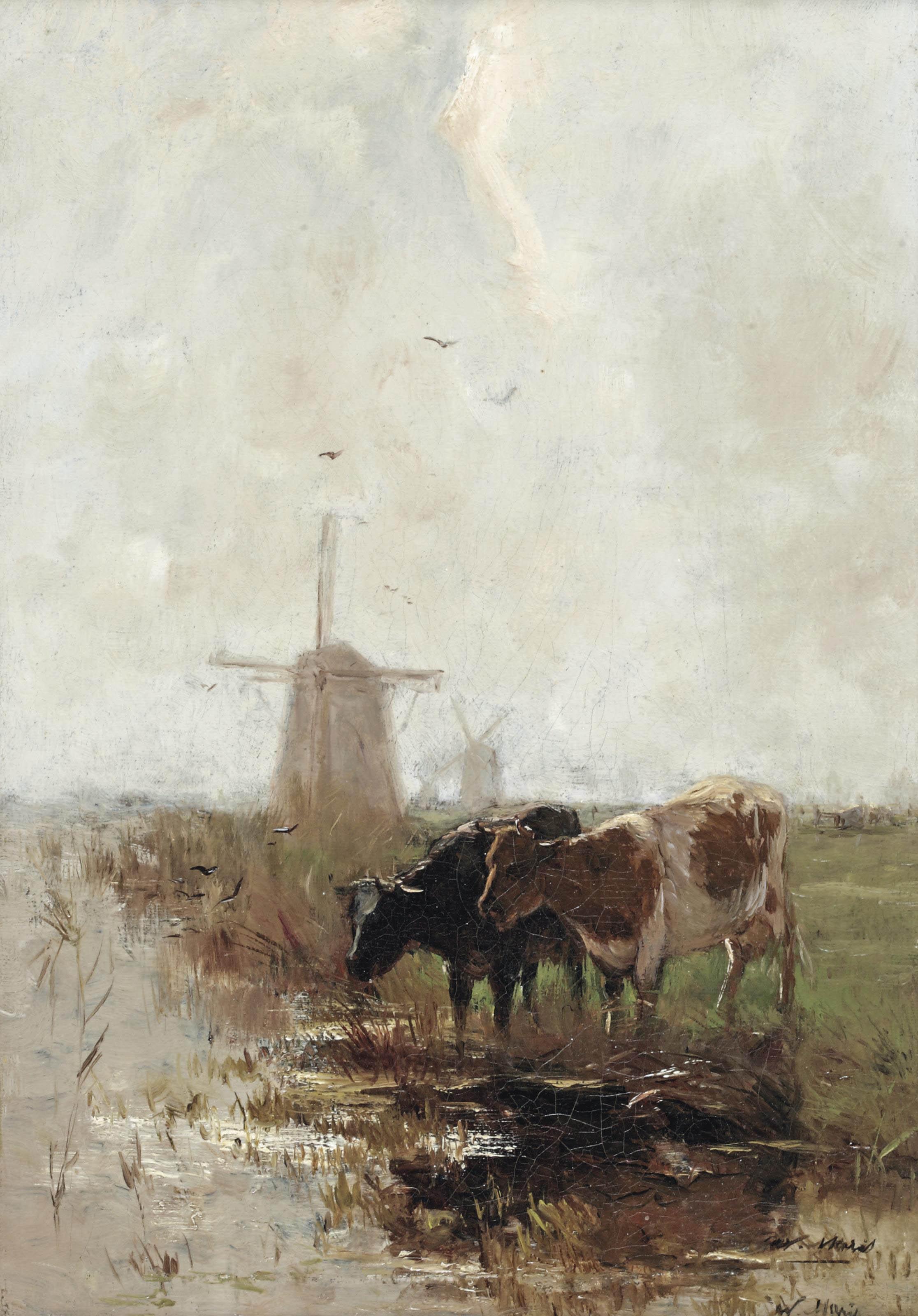 Willem Maris - Cows near the waterfront