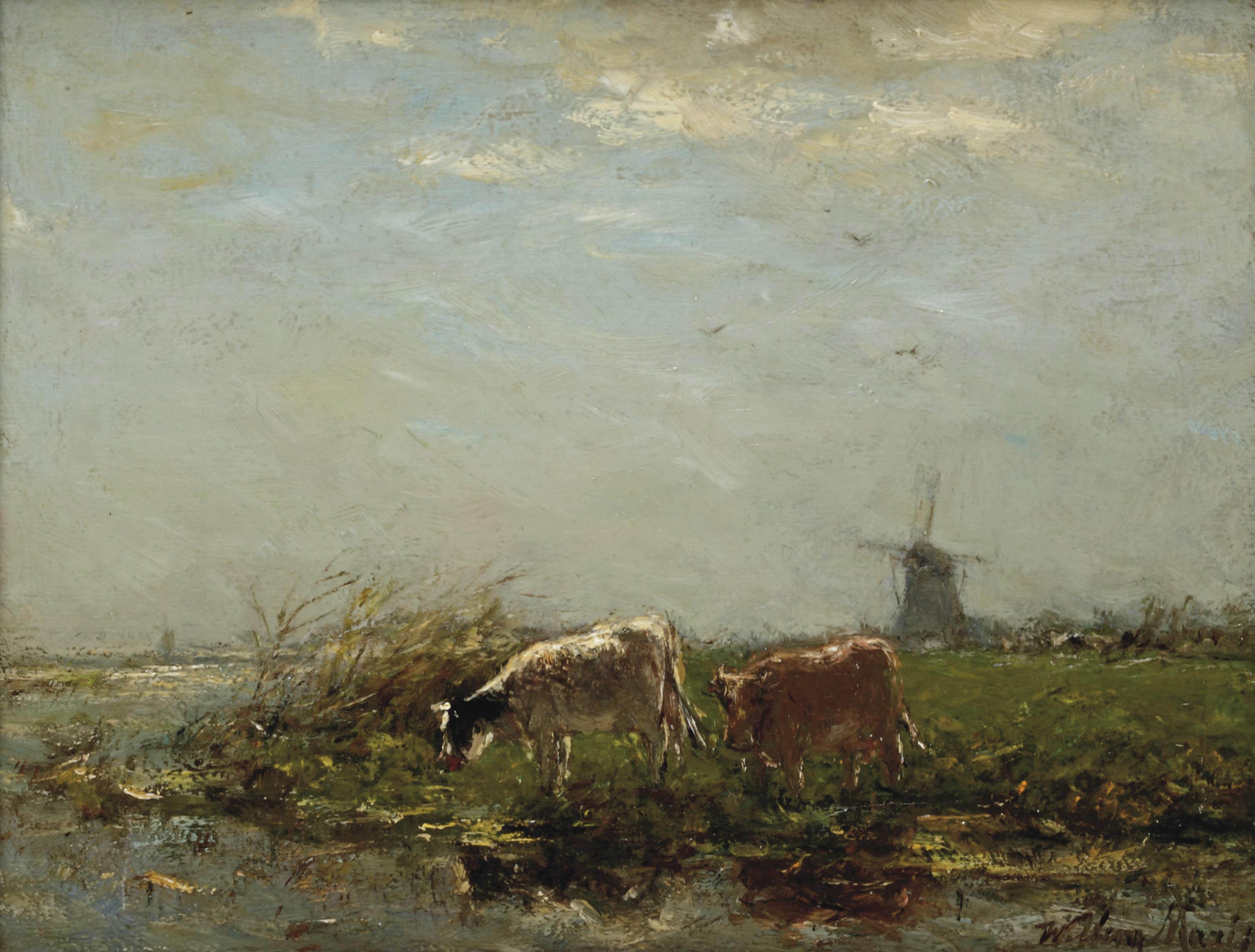 Willem Maris - Cows near the waterfront