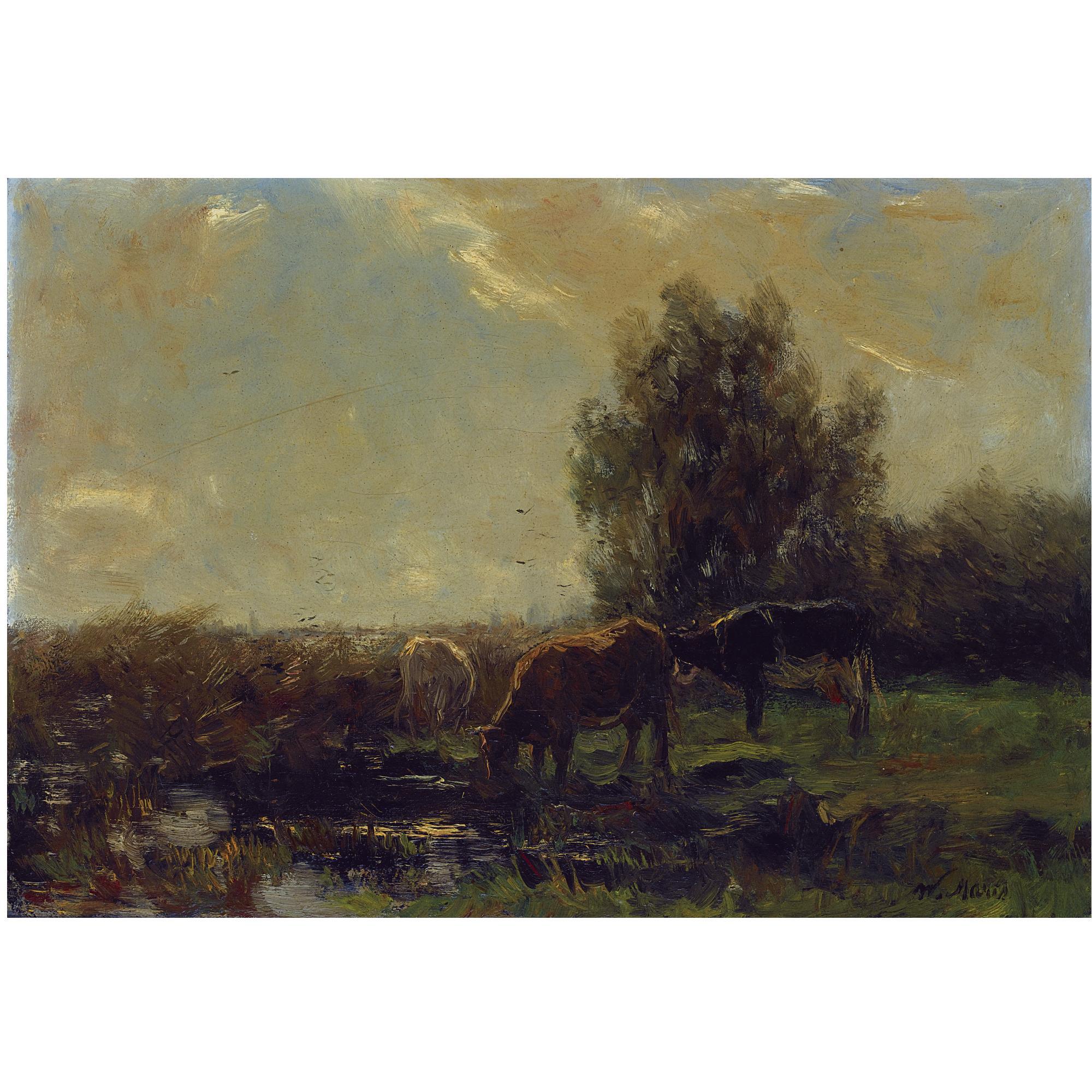Willem Maris - Dutch Cows At Pasture