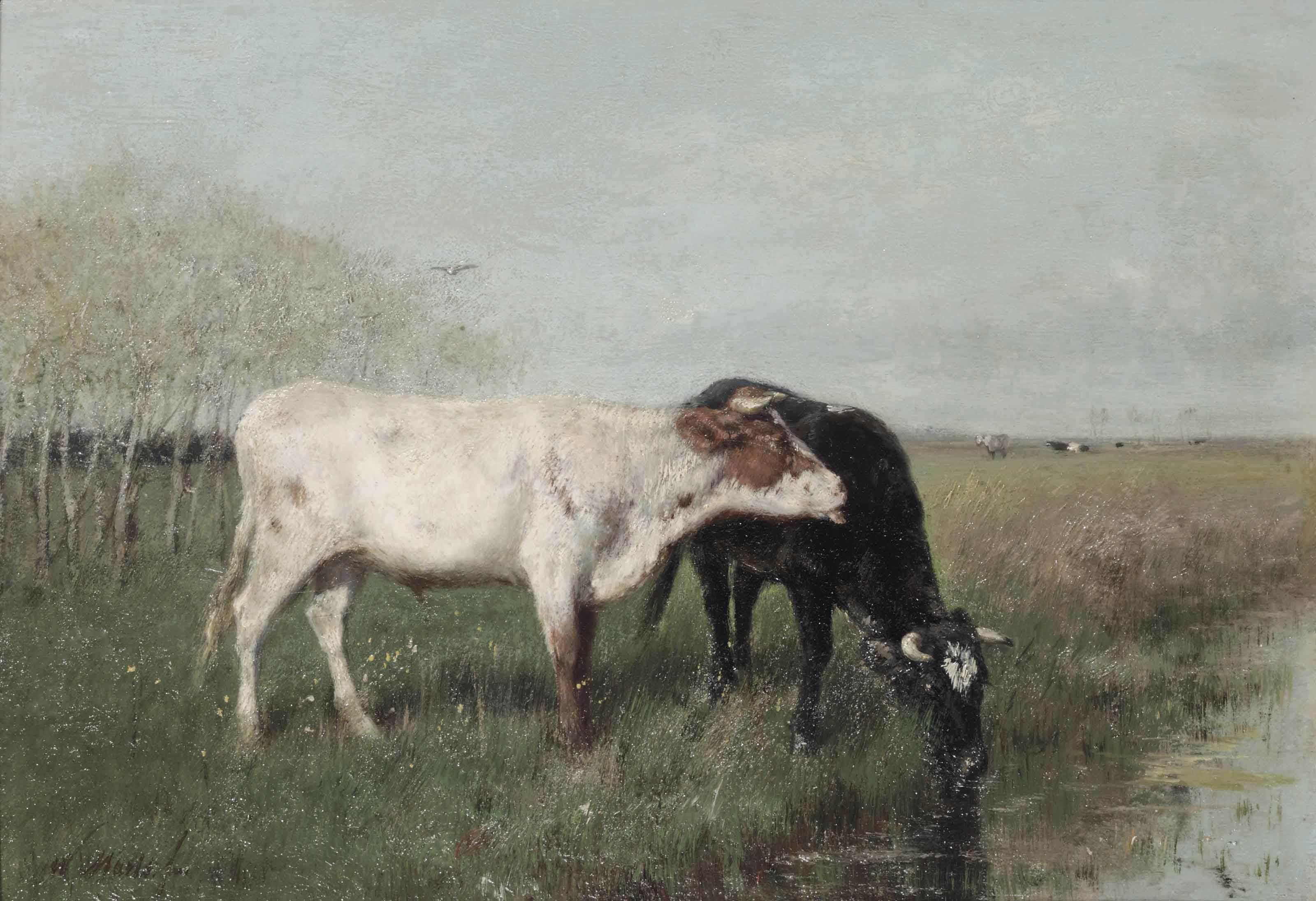 Willem Maris - Koeien in de weide: cows in a meadow