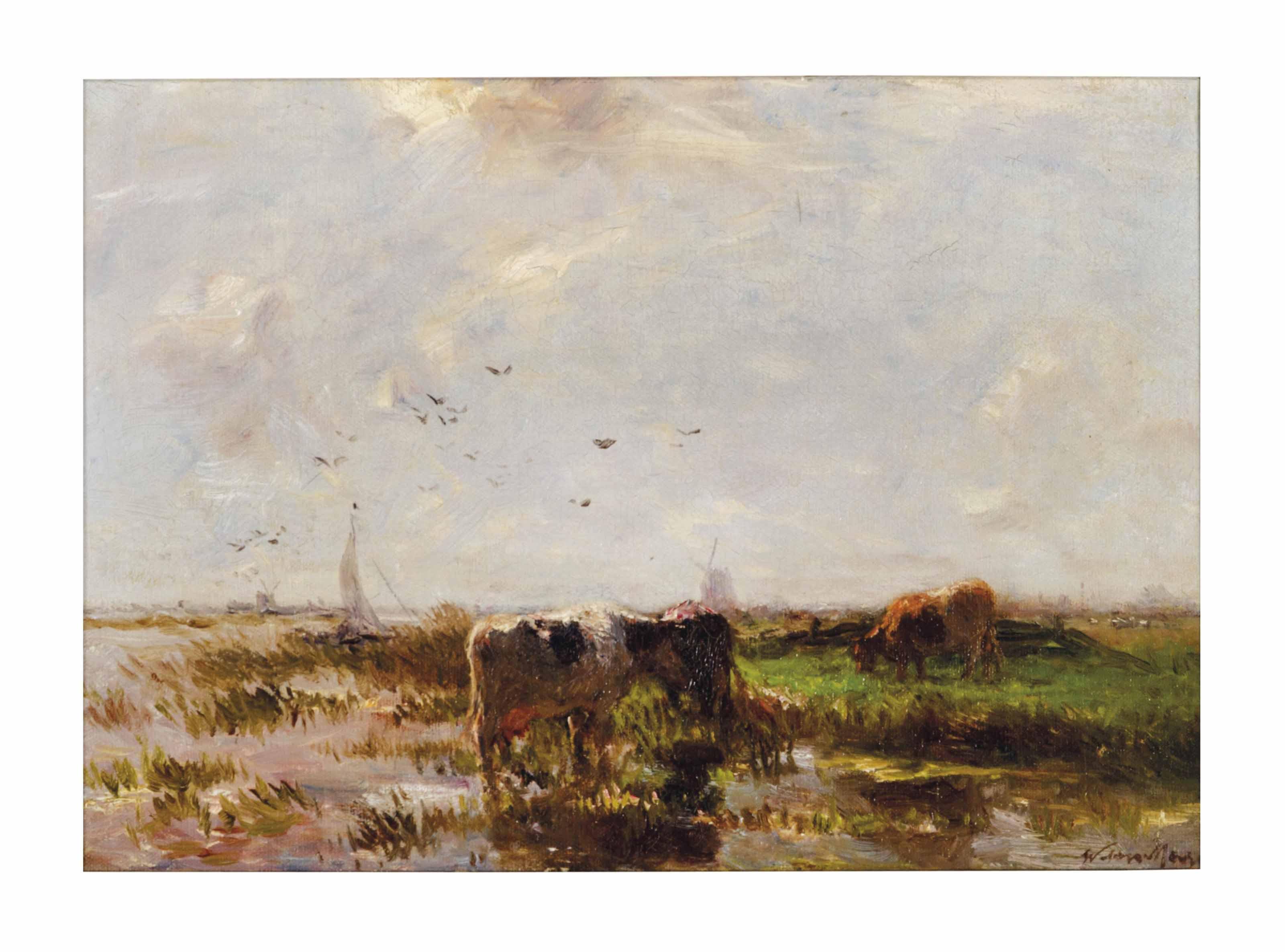 Willem Maris - Landscape with Cows