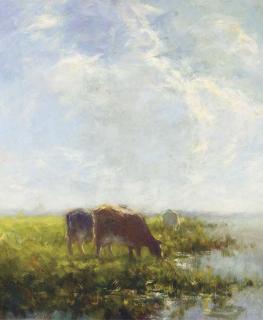 Willem Maris - Watering Cows In Summer