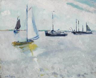 Willem Paerels - Sailboats near Scheveningen