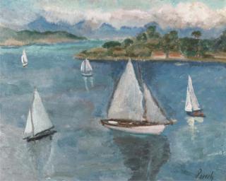 Willem Paerels - Sailing Boats In A Mediterranean Bay