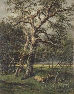 Willem Roelofs - A quiet rest under a tree