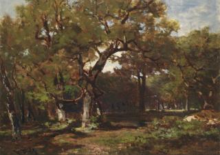 Willem Roelofs - A wooded landscape