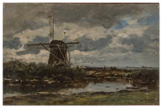 Willem Roelofs - Bords du Gein pres d\'Abcoude: the river Gein near Abcoude.