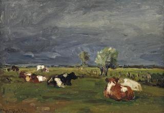 Willem Roelofs - Cows in a pasture
