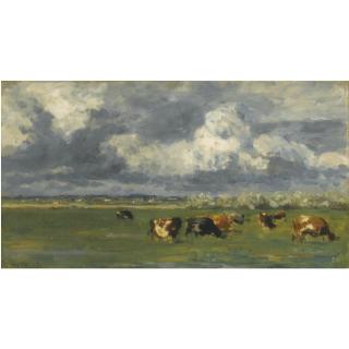Willem Roelofs - Dutch cows At Pasture