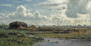 Willem Roelofs - The reed cutters, Kortenhoef