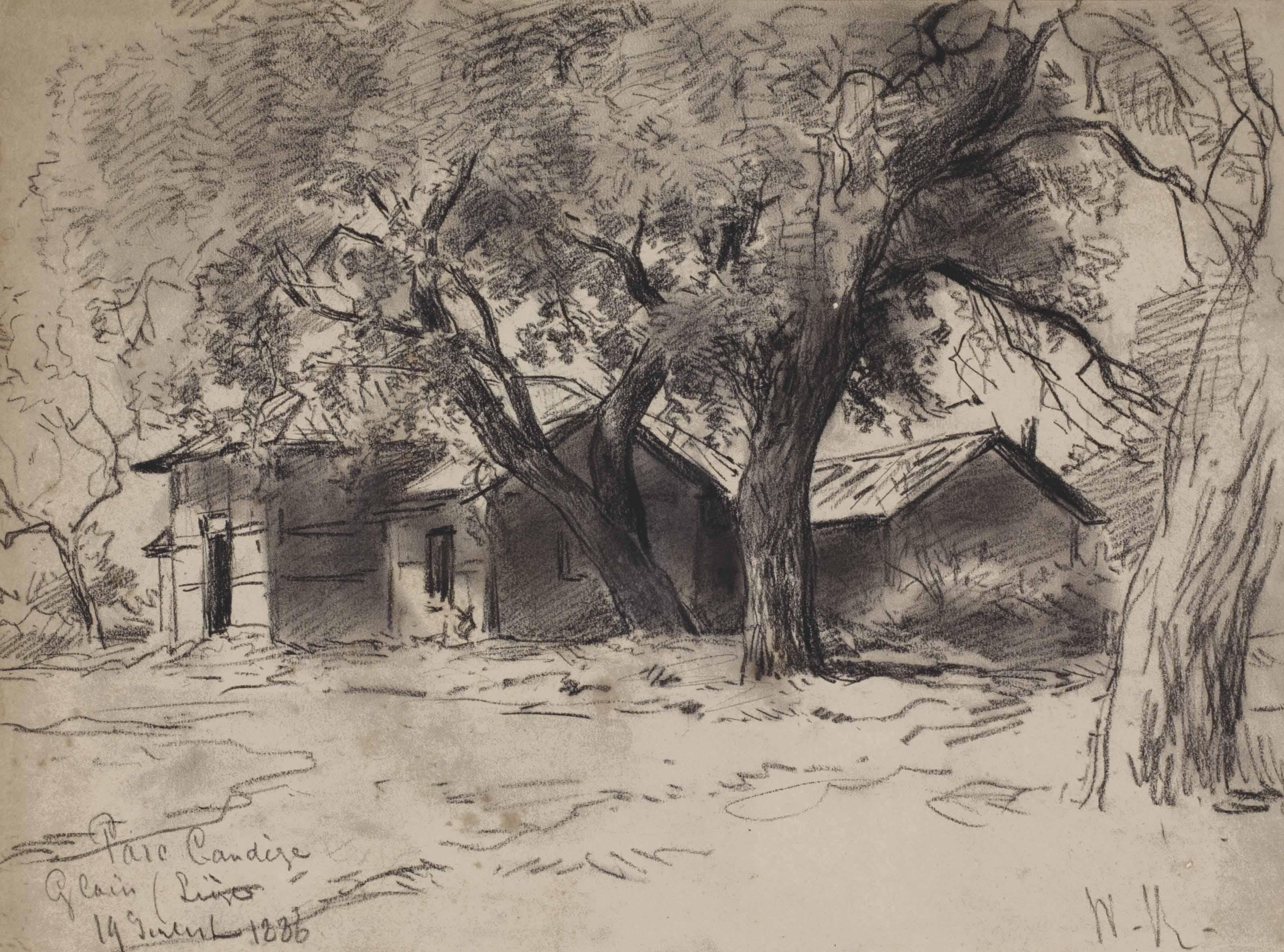 Willem Roelofs - View Of A Park At Glain, Near Liège