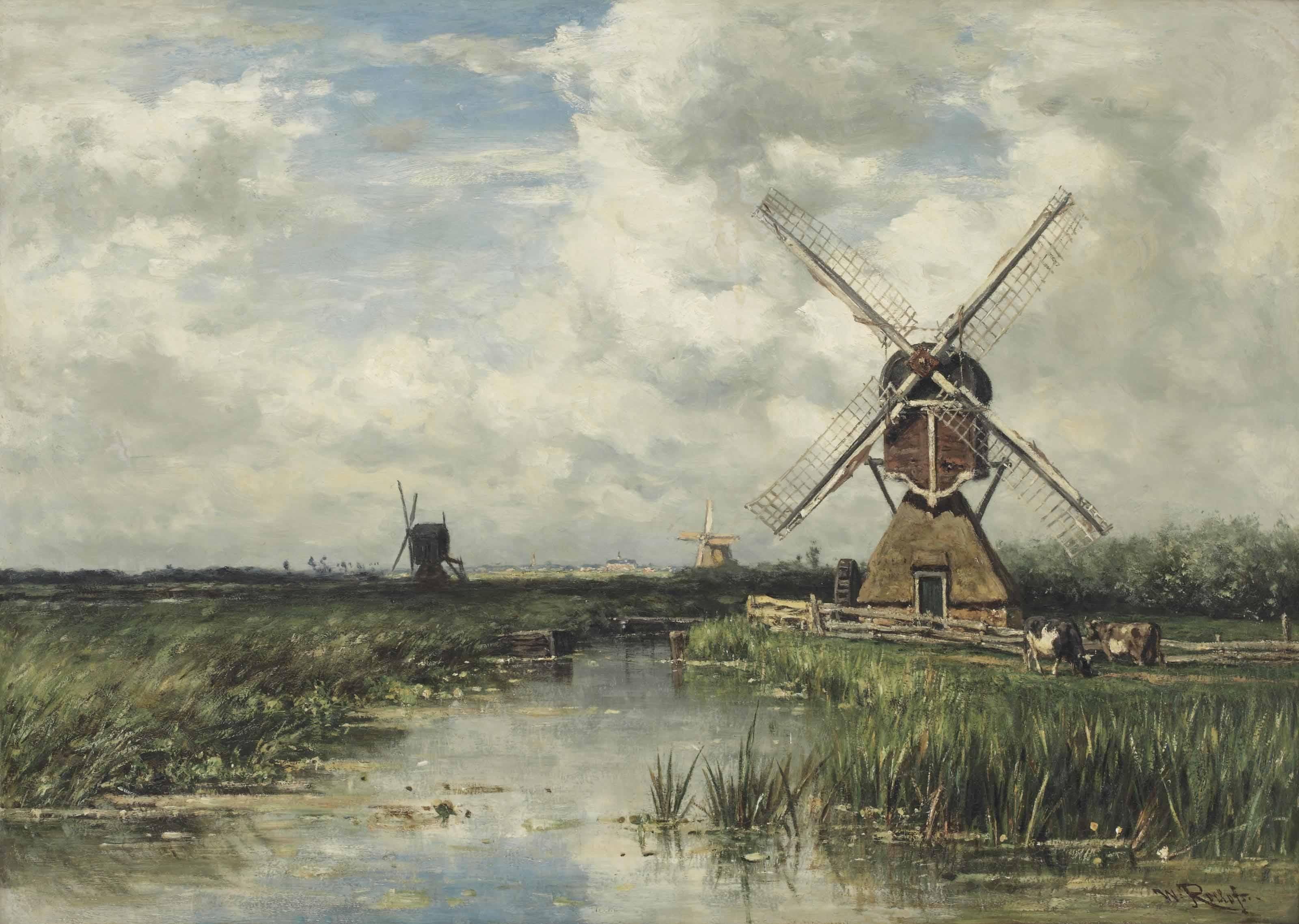 Willem Roelofs - Vue près de Leyde