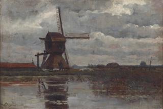 Willem Roelofs - Watermolen Bij Meerkerk: The Watermill Near Meerkerk