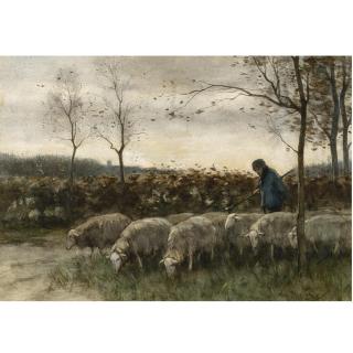 Willem Steelink - A Shepherd With His Flock