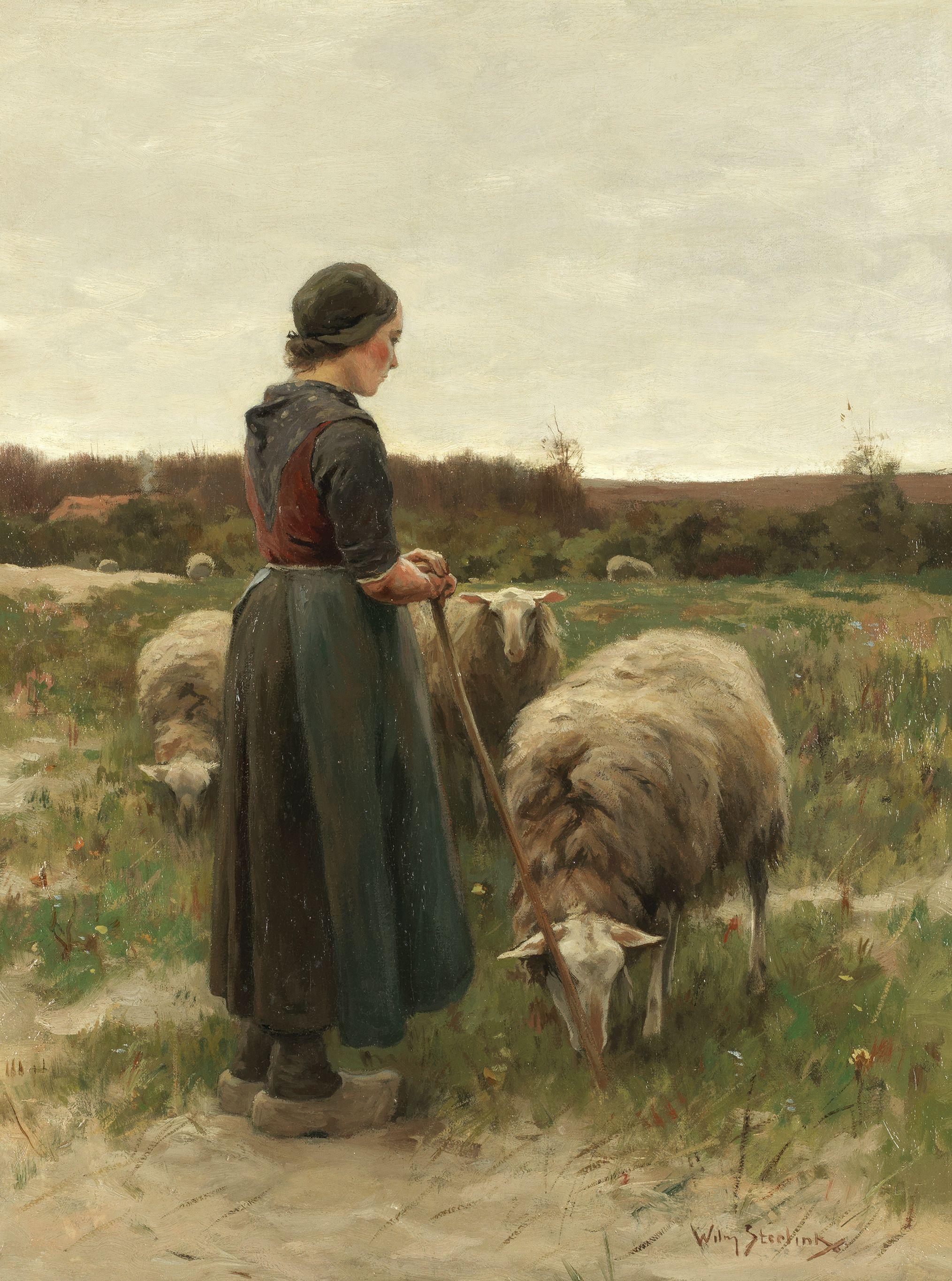Willem Steelink - Tending Her Flock