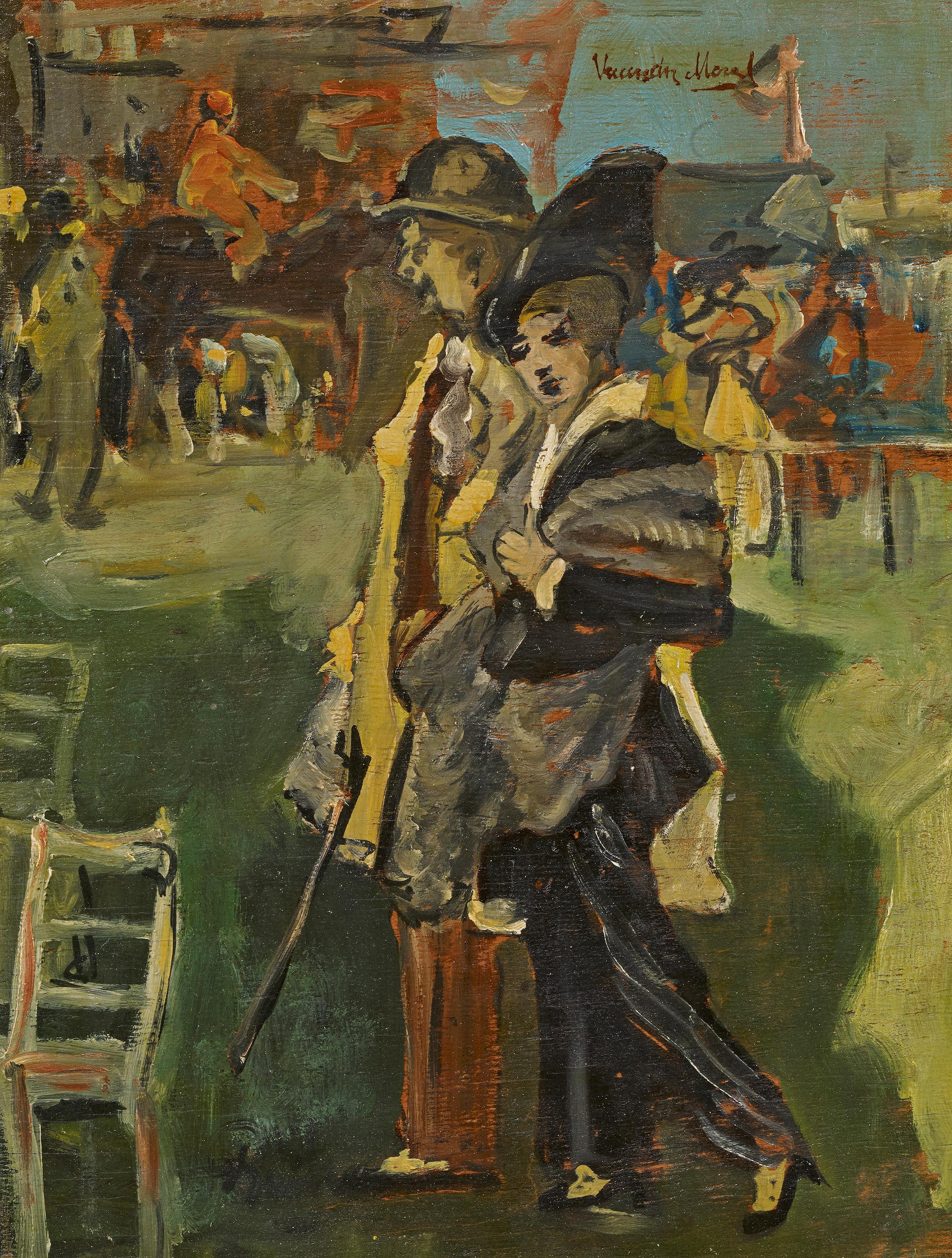 Willem Vaarzon Morel - Elegantes Paar auf der Pferderennbahn.