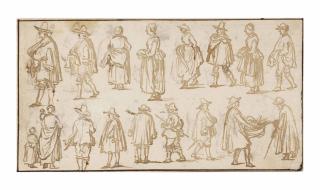 Willem Van De Velde I - A double-sided sheet of figure studies ( verso ,   pl. 15)